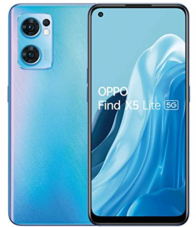 OPPO Find X5 Lite 5G - Smartphone 256GB, 8GB RAM, Dual SIM, Pantalla 6,43”, Cámara 64MP+8MP+2MP, Vídeo 4K, Batería 4500mAh, Carga Rápida 65W – Azul