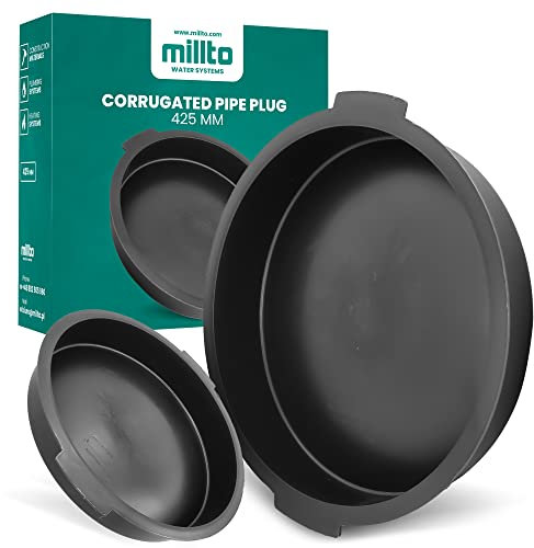 Millto™ Unterer Schachtdeckel Wellrohr Haltbarer Deckel Kanalisation Entwässerungssystem Rund 425 mm Solid Cap Kl. A15 Polypropylen