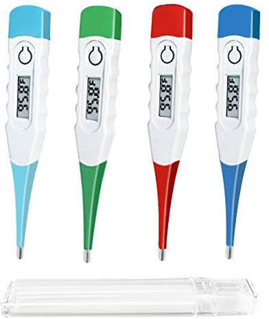 BESTWYA Oral Thermometer, Digital Thermometer for Oral, Rectal or Under Arm Use (A, Pack of 4)