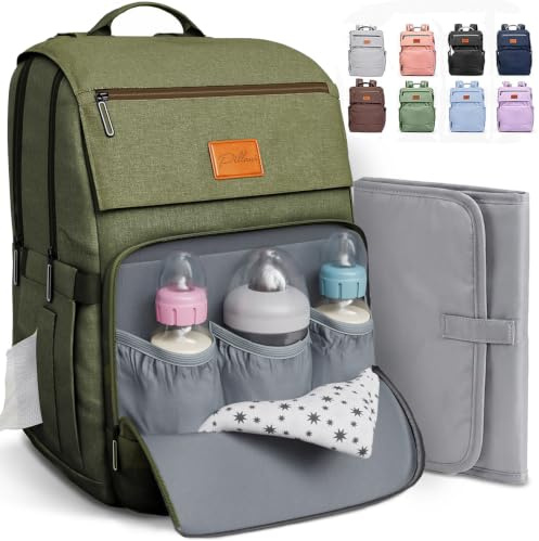 PILLANI Baby-Wickeltaschen-Rucksack – Babytasche für Jungen und Mädchen, Wickelrucksack – große Reise-Wickeltaschen mit Wickelunterlage – Baby-Wunschliste Suche und Duschgeschenke, Neugeborene