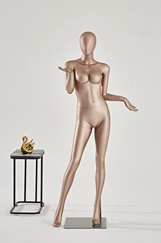 YL1+9 Frau Eurotondisplay Weibliche Schaufensterpuppe Frau stehend Hautfarbend matt lackiert Frau Kopf Egghead Schick und Elegant Hochwertig
