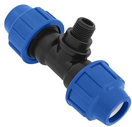 Raccordi a T a Compressione MDPE 20mm x 1/2 x 20 mm con due uscite femmina e uno maschio – Raccordo per tubo dell’aqua a forma di T PP PN16 - Connettori per Tubi PE80, PE100 – 1 pezzo – SmartProduct