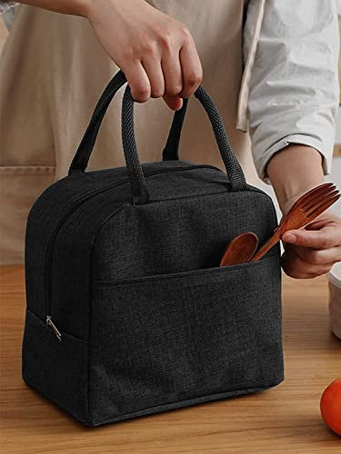 SVH Sac isotherme de voyage Tiffin/sac de rangement pour bureau, collège et école (noir) (coton) 6 litres