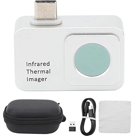 Termocamera per Telefono, 256x192 25Hz Termocamera di Tipo C Ad Alta Risoluzione con Custodia, Termocamera a Infrarossi per Smartphone