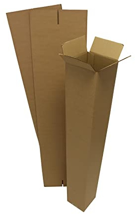 Sunrise Packaging 5 x Long Tall Strong Cardboard Storage Boxes Ideal for Umbrella/Cricket Bat/Golf Club Boxes - 38 x 5x 5 (980x130x130mm)