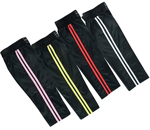 Kids Martial Arts Satin Kickboxing Full Contact Pants with Stripes (Trousers)