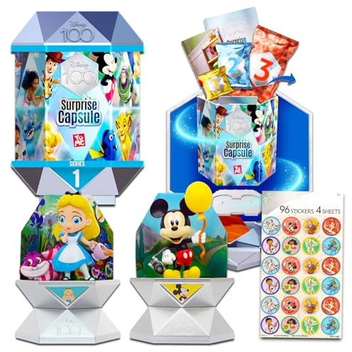 Disney Mystery-Figur für Kinder – Bündel mit Disney 100 Überraschungskapseln mit Figur und Zubehör plus Aufklebern | Disney 100 Sammlerstücke für Kinder, Erwachsene