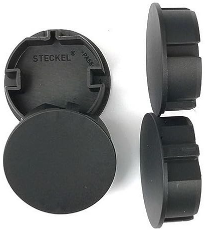 4 Stück STECKEL schwarz 26.B4 Staubschutz Deckel Steckdosendeckel Abdeckung für saubere Schuko-Steckdosen Steckdosenleisten Mehrfachsteckdosen Spritzschutz für Hotel und Firma
