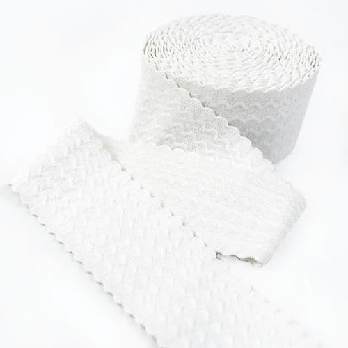 2/5/10M 40-70mm de ancho Bandas elásticas Falda Pantalones Pretina Cinta de goma Correas DIY Ropa Cinturón Accesorios de costura-BLANCO-70mm-10Meters