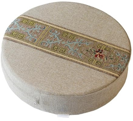 PIPOEI Meditationskissen Yoga Kissen Futon Sitzkissen Rund Futon Matten Tatami Matte Stuhlkissen Ottoman Fußhocker für Zen Yoga Praxis Bodenkissen 05,40cm-10cm