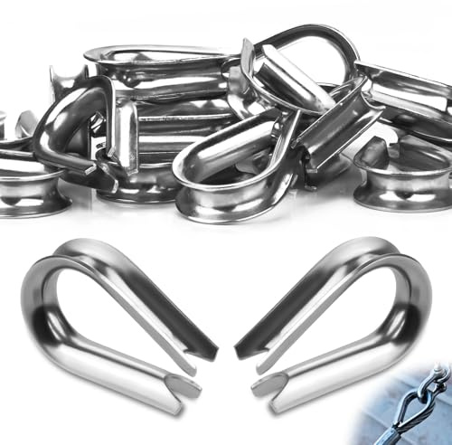 SWTYExt M5 Drahtseil Kauschen 25 Stück Stainless Steel Kausche 5mm | 304 Edelstahl Kabelkausche für Drahtseilklemmen, Stahlseil, Wäscheleine, Forstseil, Markise Fixiert