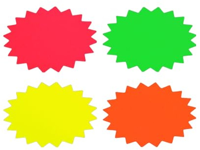 Hazrcvr 80 Stück Preisschilder, Flohmarkt Preisschilder, Preisschild Starburst Zeichen Fluoreszierend, Geeignet für Einzelhandel Supermärkte, Flohmarkt Großen Verkauf