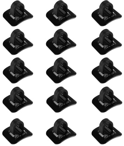 0XBIT C-Clip Fahrrad, 15 Stück Bremsleitung Kabel Klemme, mit Doppelseitigem Klebeband Fahrrad Bremszug Clips, Nicht Leicht Ablösbar, für Fahrrad, Mountainbike, Klapprad