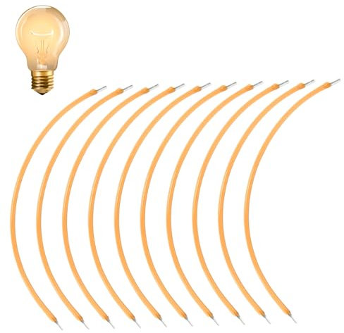Asfrode Filamento flessibile a LED, 10 pezzi, 2200 K, DC3 V, filamento flessibile, 130 mm, luce bianca calda, diodi LED, filamento per giocattoli fatti in casa e decorazioni