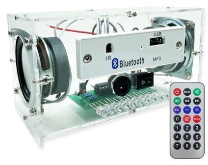 Eiele - Juego de soldadura de altavoces Bluetooth de dos canales, varios métodos de entrada de audio, mini amplificador estéreo para el hogar (requiere soldadura)