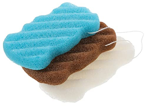 PLAFOPE 3pcs Face Wash Sponge Gentle Facial Cleansing Sponges for Exfoliation Soft Mesh Design Easy to Dry Portable