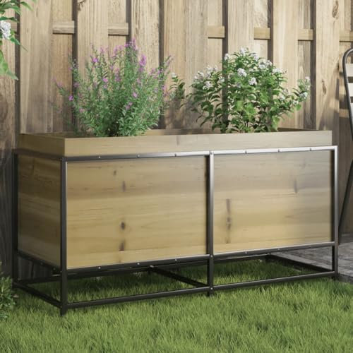 Sufrk Pflanzkübel 100x40x50 cm Blumenkasten Balkon Pflanzschalen FüR Draussen Balkon Pflanzkasten Kiefernholz Imprägniert