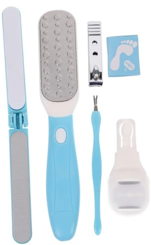FRCOLOR Pediküre Effektiv aus 430 Edelstahl 6 Stück mit Fußreibe und Abs Ergonomischer Griff Entfernt Hornhaut für Reise und Tägliche Fußpflege