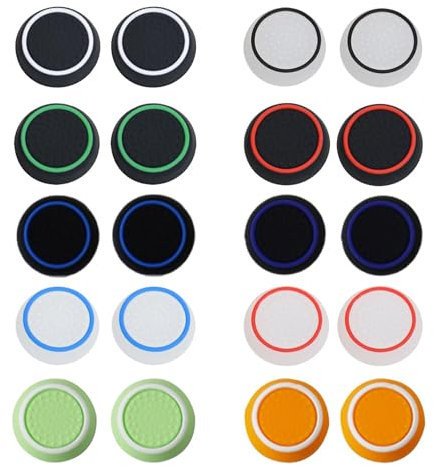 20er Set Joystick-Kappen PS5 & PS4 Controller, Silikon-Daumengriffe für Xbox One & Series, Dualsense Zubehör, Schutz & Verbesserung der Spielgenauigkeit