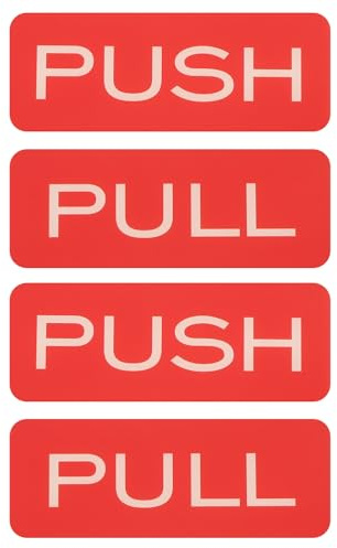 PATIKIL 2Set Autocollants Portes Pousser Tirer, 2x4.7in Panneaux Autocollants Pousser Tirer Plaque Acrylique Verticale Autoadhésive Pour Portes Vitres Magasins Entreprises, Rouge
