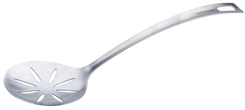 Fackelmann Abseihlöffel Essential aus Edelstahl – Ideal für Klöße, Gemüse & Spätzle, mit Aufhängeöse, spülmaschinengeeignet, Silber