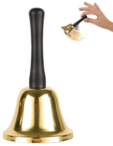 Campana classica in metallo, piccola campana a mano, chiamata forte, per ristorante, hotel, cucina, bar e Babbo Natale
