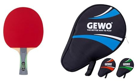 GEWO Champ Tischtennisschläger - Anfänger Tischtennis-Schläger mit hoher Kontrolle und fortgeschrittenen Rotationseigenschaften - Allround-Fertigschläger für Hobbyspieler, 1,8mm Thunderball-Belag