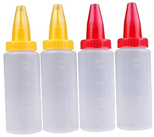 Mipcase 4 piezas Botellas de Decoración de Pasteles Utensilios de Decoración Botellas Exprimibles para Glaseado de Galletas Accesorios de Cocina para Repostería Color Color Aleatorio