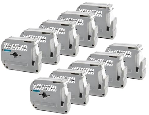 VJSLWPIB 10PK Black On White M-K231 Compatible Label Tape 12mm MK 231 MK-231 M Tape For Label Maker Machine And Labeling Devices(Black on Clear)
