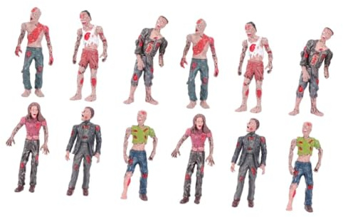 HOOTNEE Muñecos Zombis para 6 Piezas Figuras Estáticas de Plástico Seguro 10 CM Juguetes de Zombies para Juego y Decoración de Halloween