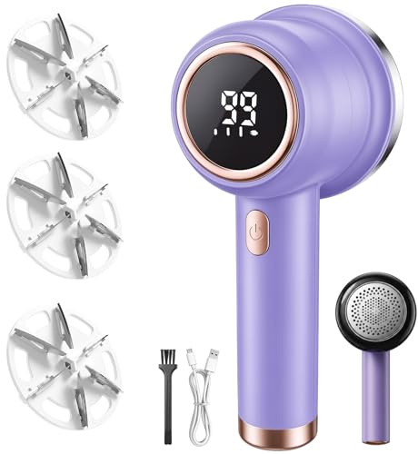 Lint Remover Fabric Shaver, Electric Bobble Remover for Clothes, With 3 Replaceable Blades, USB Charging Fluff Remover Sweater Shaver, for Clothes Bedding Woolen Cashmere Sweaters