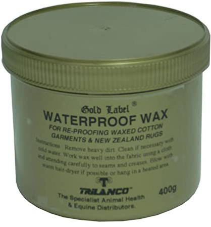 Trilanco Waterproof Wax, Gold Label. Re-proofing for All Waxed Cotton Garments, 400 GM