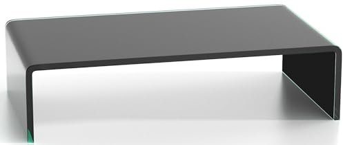 DURATABLE® TV Aufsatz aus Glas in Schwarz 450 mm x 250 mm x 110 mm Glastisch LCD Fernsehtisch TV Aufsatz TV Tisch