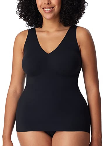 Schiesser Damen Trägertop mit herausnehmbaren Pads - Invisible Soft, schwarz_170365, 40