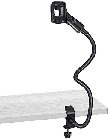 Jufjsfy Mikrofon StäNder Flexibler Schwanenhals Schreibtisch Klemme Halter Mikrofon Arm AufnahmegeräT für Meeting Lecture Podcast