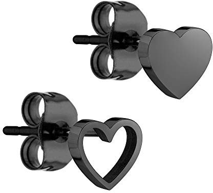 LIEBESKIND Damen-Ohrstecker Edelstahl (schwarz)