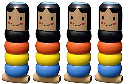 Unzerbrechliche hölzerne Mann Wooden Holz-Spielzeug, Magische Lustige Marionette Wooden Man Magic Toy für Halloween Weihnachten Halloween Stadiums Zauberrequisiten, Hölzernes Mann Spielzeug (4 pcs)