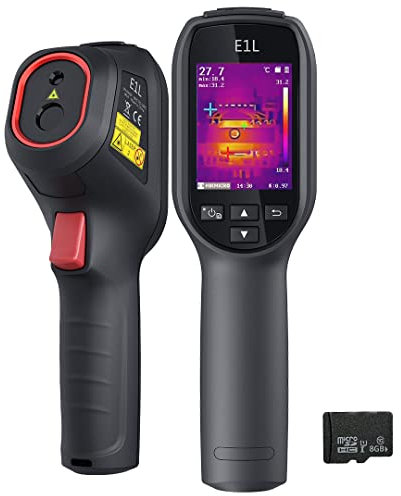 HIKMICRO E1L Termocamera compatta, risoluzione 160 x 120 IR/19200 pixel, frequenza di aggiornamento 25 Hz, termocamera portatile a infrarossi con puntatore laser, intervallo di temperatura -4°F~1022°F