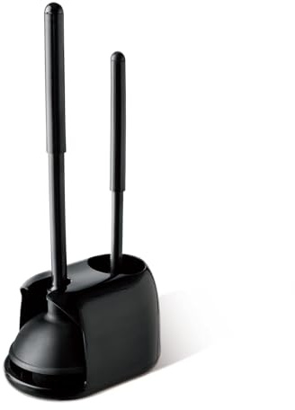 Eyliden WC Saugglocke und Toilettenbürste Set, 2-in-1 WC-Schüsselbürste mit Halterung, Badezimmer-Reinigungswerkzeug-Kombination mit Halter für Bad und WC (Schwarz)