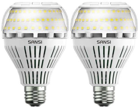 SANSI E27 LED Kaltweiß Lampe, 27W (ersetzt 250W Glühbirne) Dimmbar LED Leuchtmittel, 5000 Kelvin 4000 Lumen, Superhell Leuchtmittel, 2er-Pack