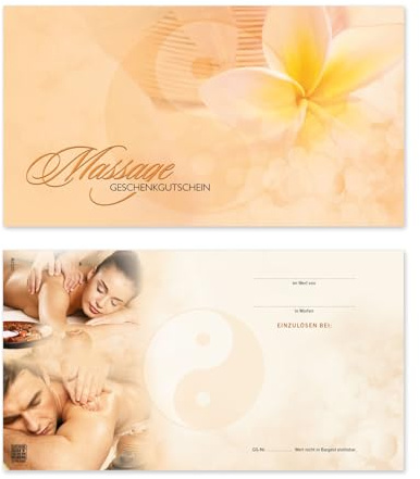 GESCHENKGUTSCHEINcom by POS-HAUER. 25 Gutscheine, blanko zum selbst Ausfüllen. Für Massage Massageinstitut Massagebehandlungen.