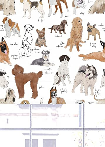 Lister Cartwright Dog Breeds Blackout Roller Blinds Windows Blind Easy Fit Child Safety Included Made to Measure(Multicolored, 120 cm Width x 140 cm Drop)
