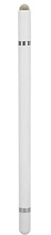 Stylet pour écrans Tactiles, Stylet Capacitif Multifonction 3 en 1, Stylet avec 2 Pointes en Fibre pour Tablettes, Téléphones Portables, Crayon Numérique avec Positionnement Précis, sans(Blanc)