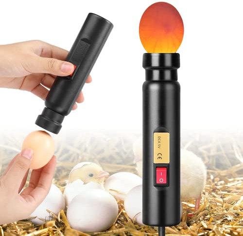 Schierlampe Bruteier Hühnereier, Brutmaschine Vollautomatisch, Brutkasten Hühner, LED Licht Inkubator, Leuchtkräftige Schierlampe 210g