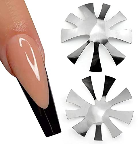 Norhogo 2 Stück Acryl Nagelkante Trimmer, Einfaches Französisch Lächeln-Linie Nagelkunst Maniküre Kantenschneider Nagelschneider Nagel Maniküre Schablone Für DIY Acryl Nagel Kunst
