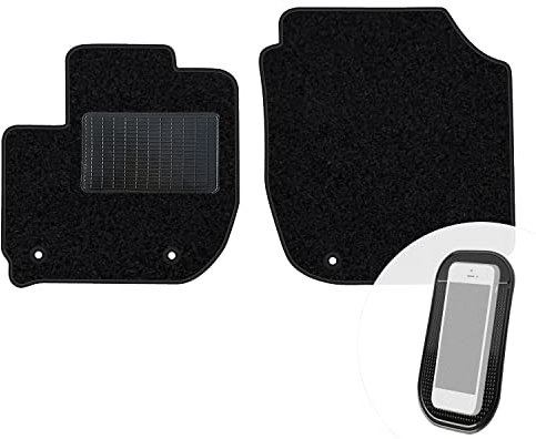 moto-MOLTICO Vorne Fußmatten Auto Velours Autoteppiche Schwarz Automatten Set 2-teilig passend für Honda Jazz IV 2015-2020