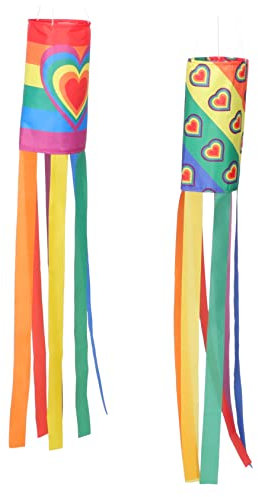 Happyyami 2 Pz Calzini Ariete Arcobaleno Protezioni Antipiega Per Schiacciate Manica a Vento Calze a Vento Rivestimento Della Tappezzeria Calzino Bandiera Decorativa Poliestere Sospeso