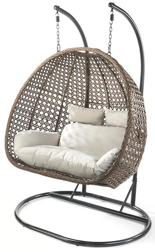 Kobolo Hängekorb Hängesessel Bruno Polyrattan für Zwei Personen inkl