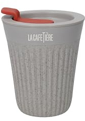 La Cafetière 'The Beanie' Reusable Coffee Cup, Insulated Travel Cup with Comfortable Grip and Leak Proof, 9% Recycled Coffee Husk, 225ml