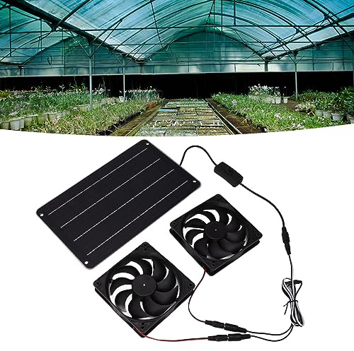 Topyond Solar-Lüfter, 20 W Solarpanel Ventilator, Dual-Lüfter Energieeffizient Solar Powered Fan, Solarbetrieben Für Gewächshäuser, Wohnmobile, Haustierheime, Belüftung Und Kühlung
